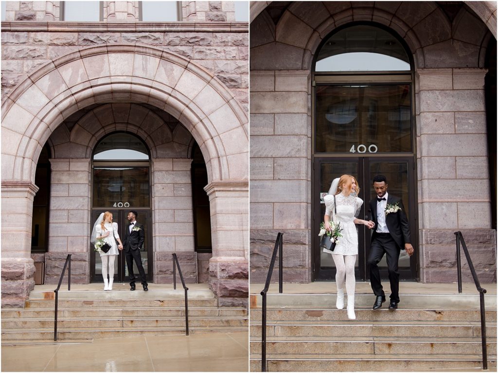 Urban elopement Sioux Falls - Rainy wedding day
