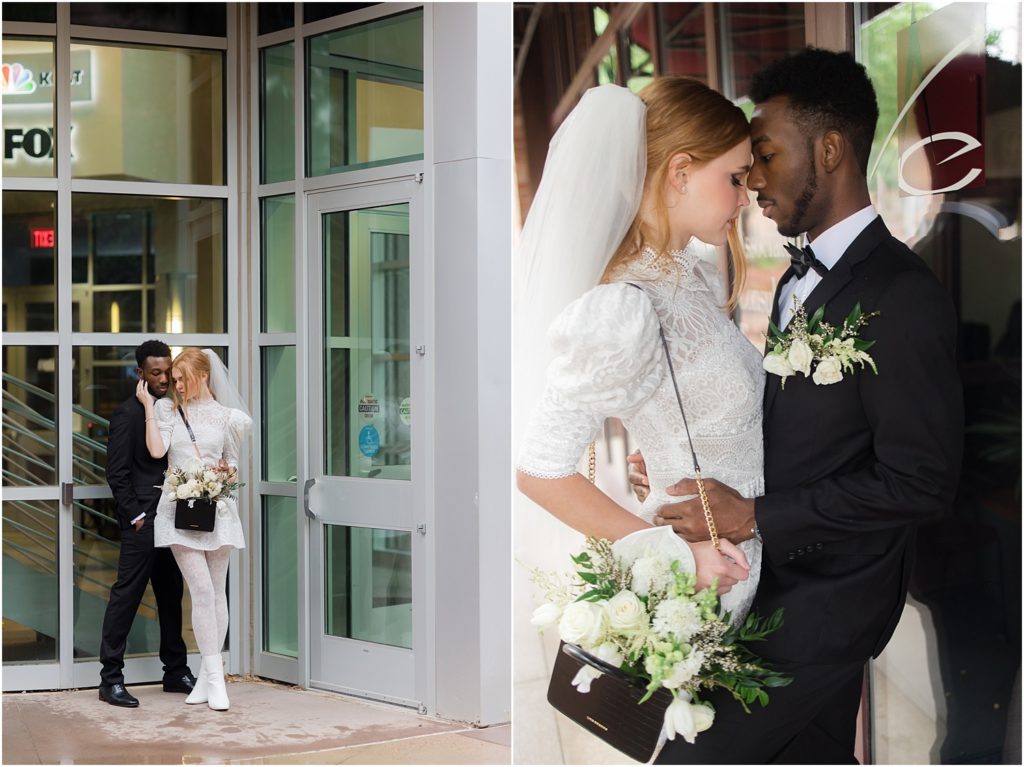 Urban elopement Sioux Falls - Rainy wedding day