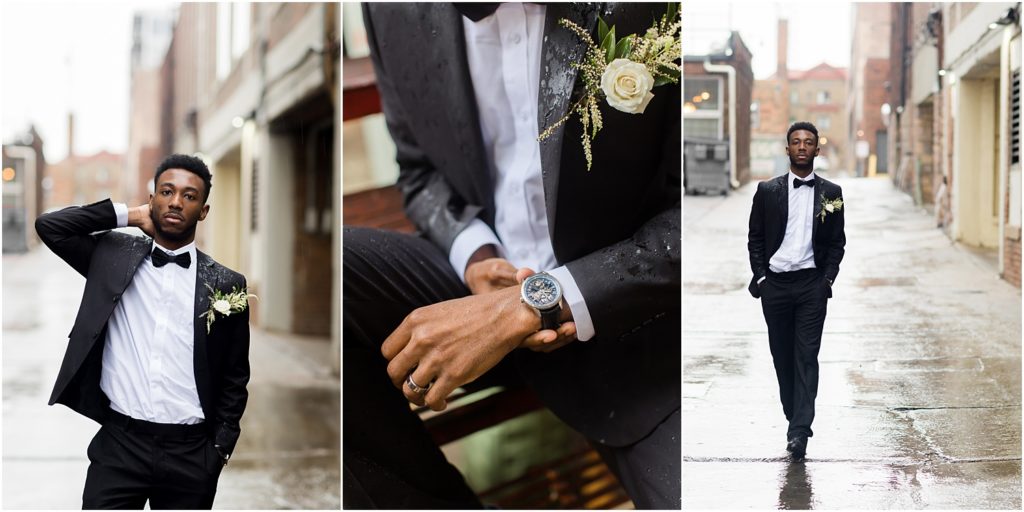 Urban elopement Sioux Falls - Rainy wedding day