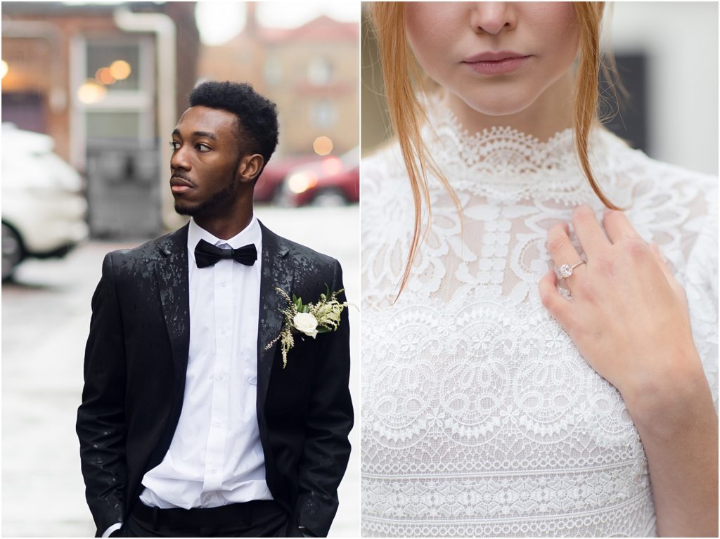 Urban elopement Sioux Falls - Rainy wedding day