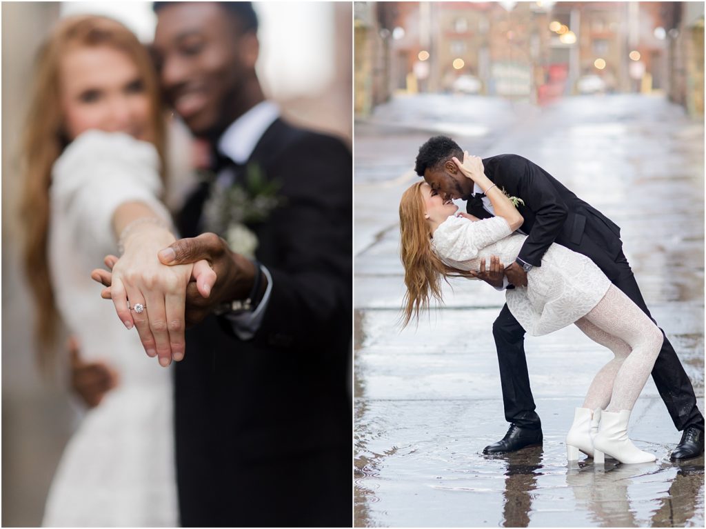 Urban elopement Sioux Falls - Rainy wedding day