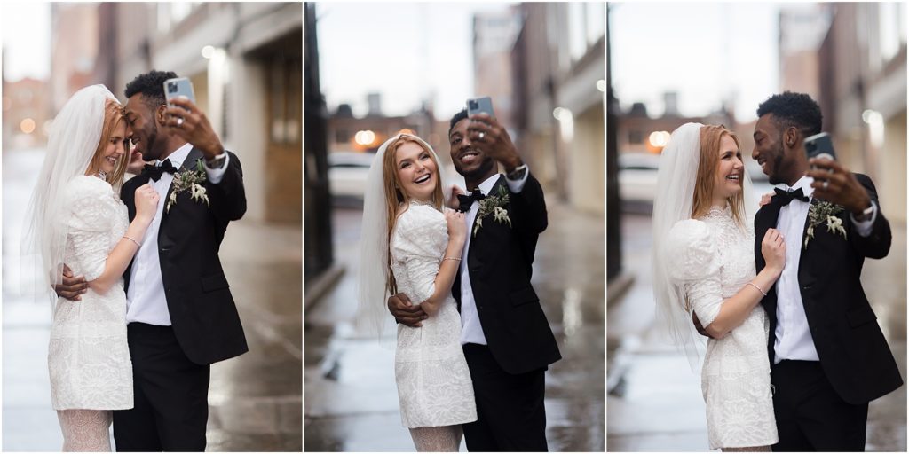 Urban elopement Sioux Falls - Rainy wedding day