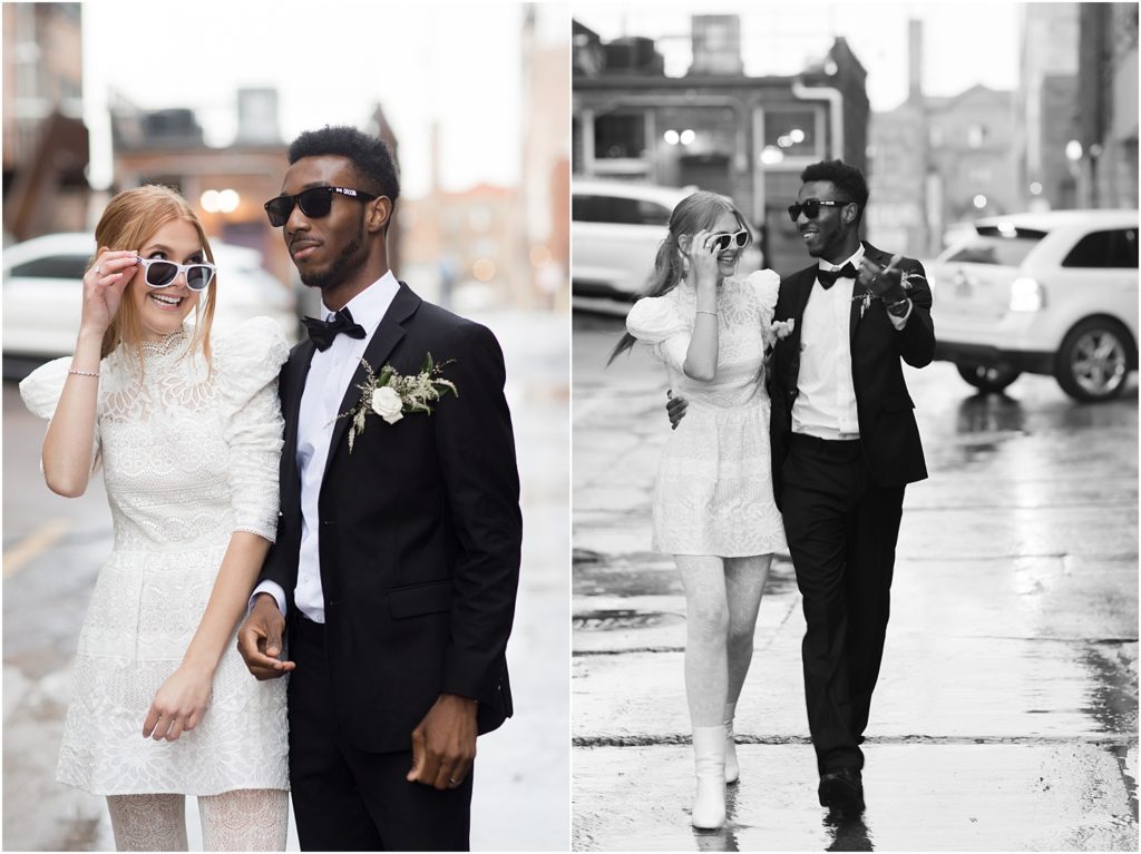Urban elopement Sioux Falls - Rainy wedding day