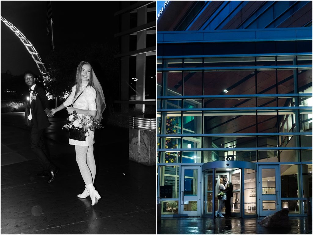 Urban elopement Sioux Falls - Rainy wedding day