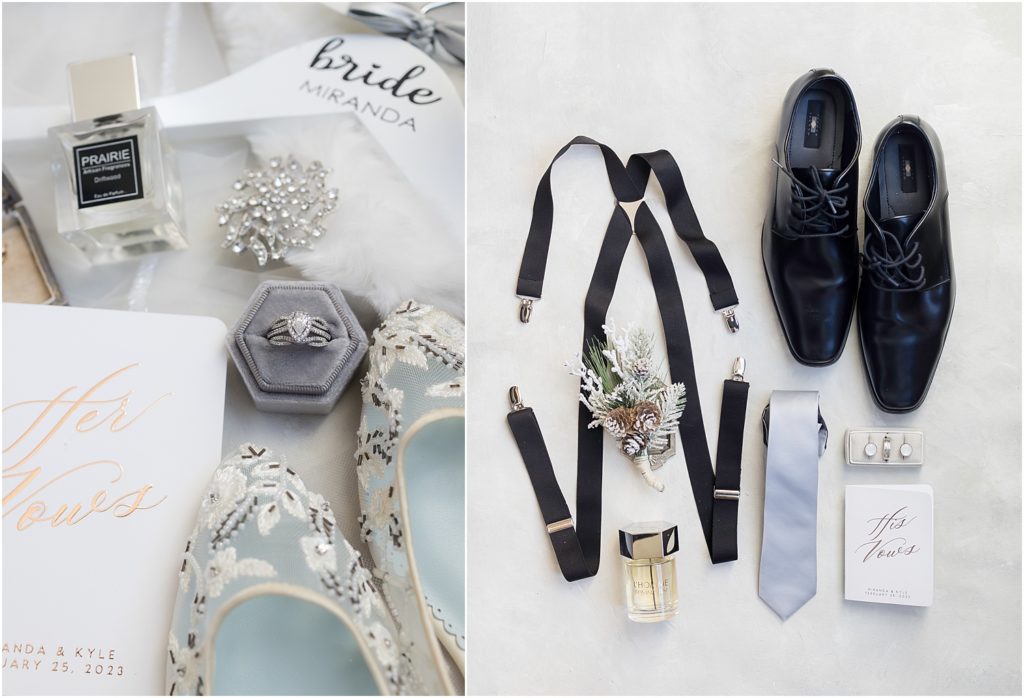 Winter wedding details in Brookings, South Dakota 
