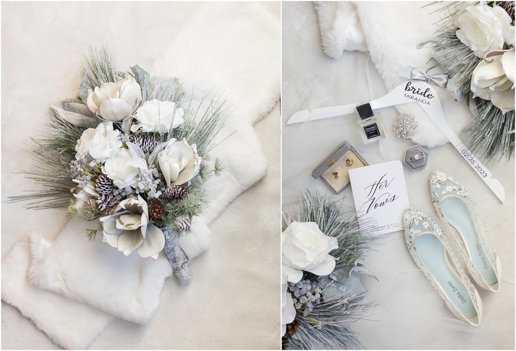Winter wedding details in Brookings, South Dakota