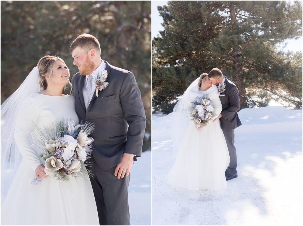 Winter wedding in Brookings, South Dakota. McCrory Gardens