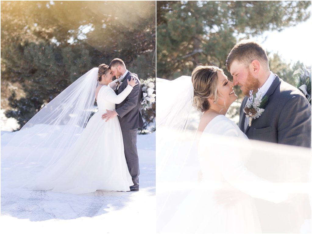 Winter wedding in Brookings, South Dakota. McCrory Gardens