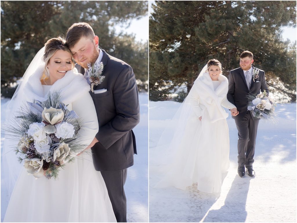 Winter wedding in Brookings, South Dakota. McCrory Gardens