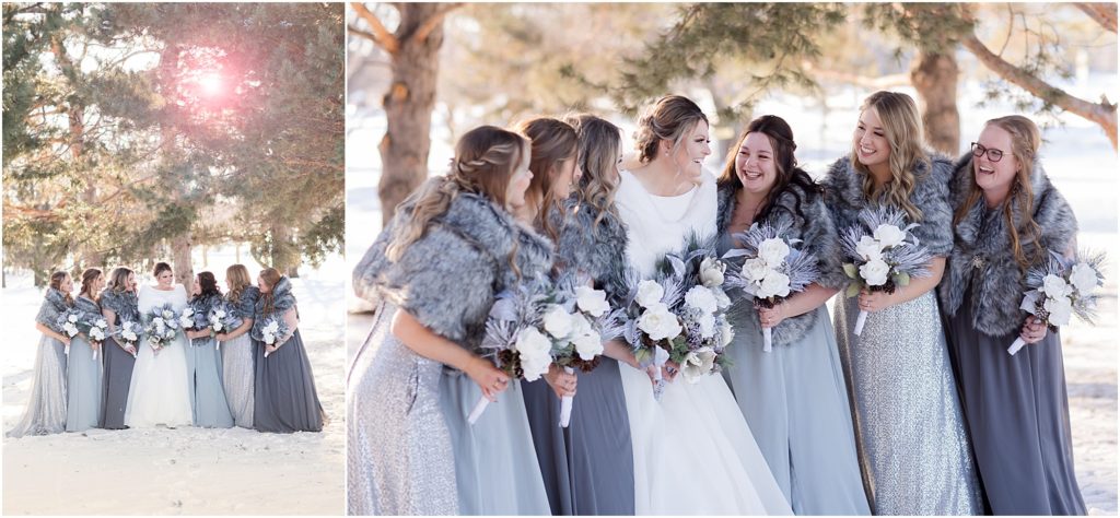 Winter wedding in Brookings, South Dakota. SDSU Campus