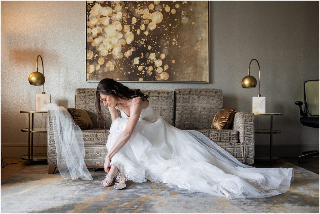 Sioux Falls Summer Downtown Wedding - bride getting ready