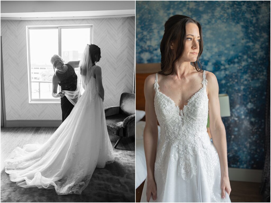 Sioux Falls Summer Downtown Wedding - bride getting ready