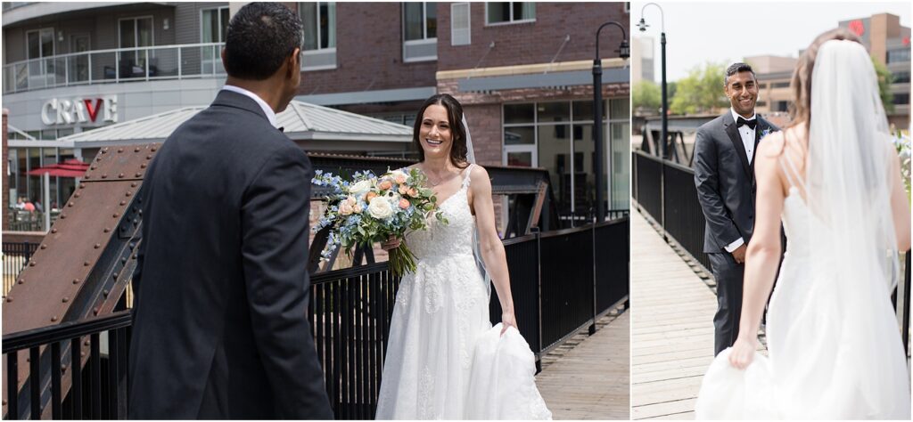 Sioux Falls Summer Downtown Wedding - First Look