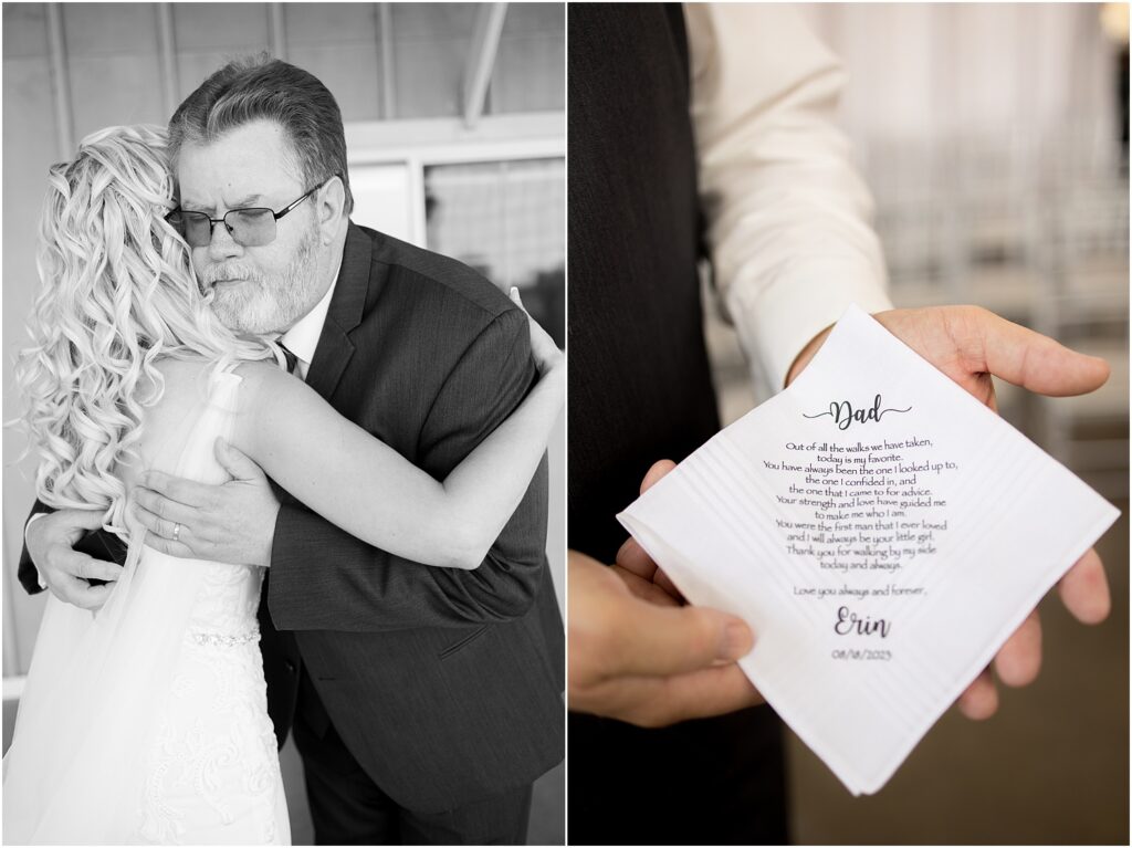 Sage and lavender summer wedding - First look with dad