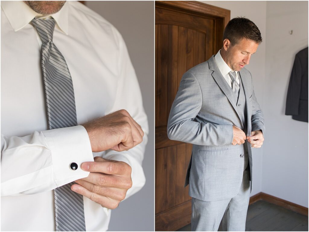 Sage and lavender summer wedding - Groom getting ready