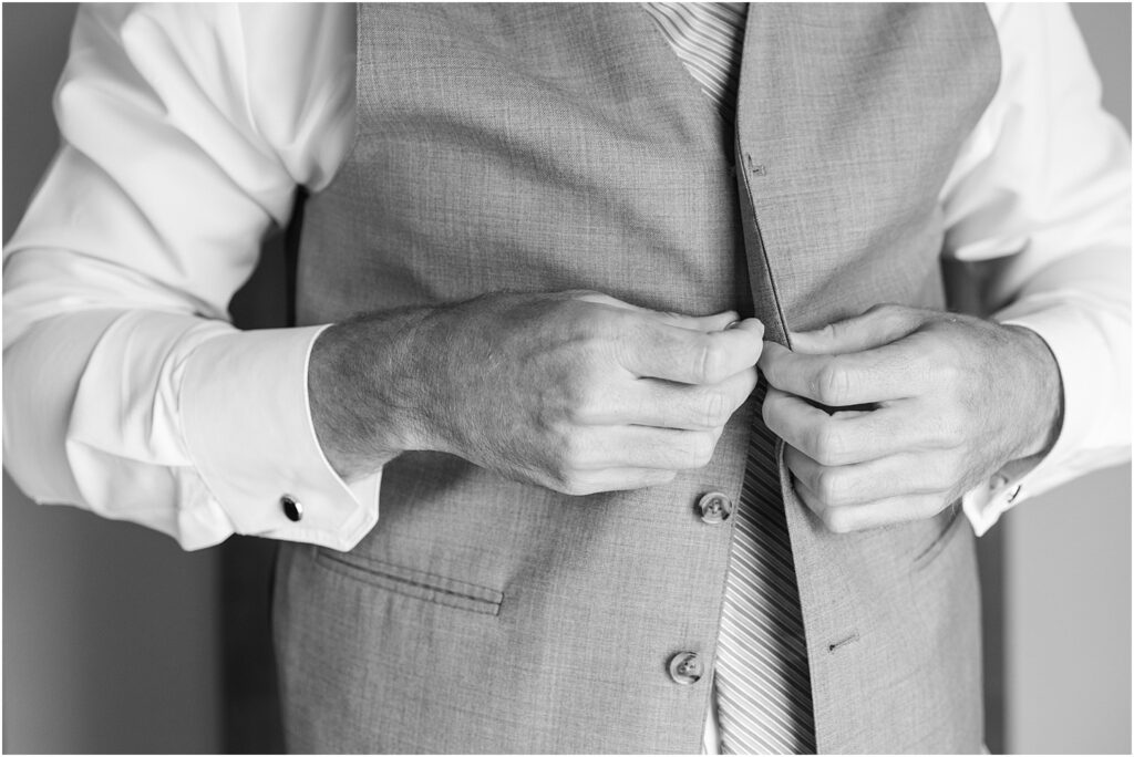Sage and lavender summer wedding - Groom getting ready