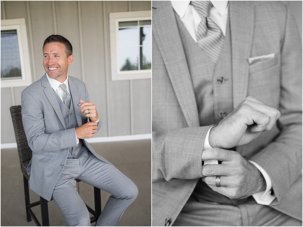 Sage and lavender summer wedding - Groom portraits