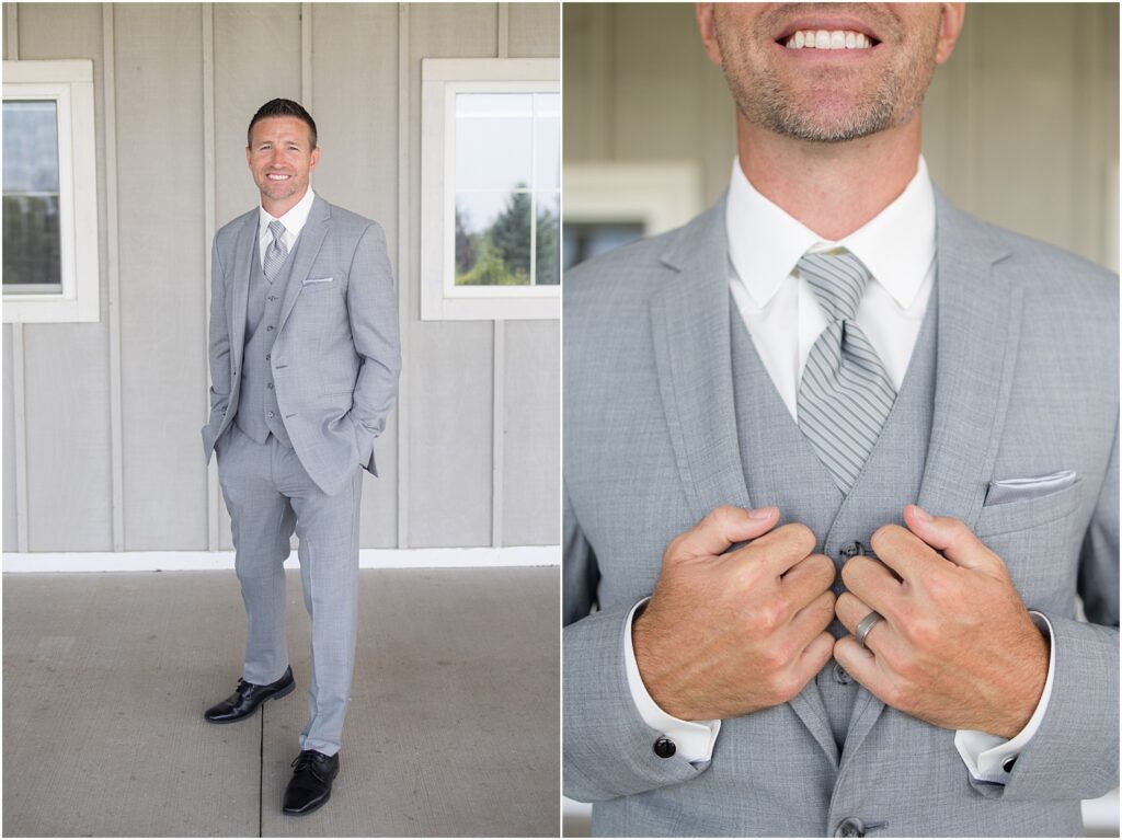 Sage and lavender summer wedding - Groom portraits