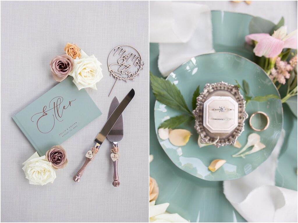 South Dakota Outdoor Wedding - green and pink details