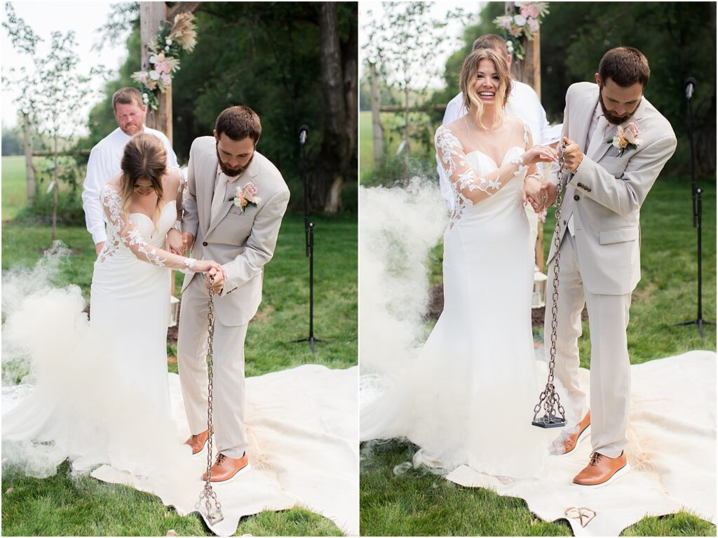 South Dakota Outdoor Wedding - branding ceremony