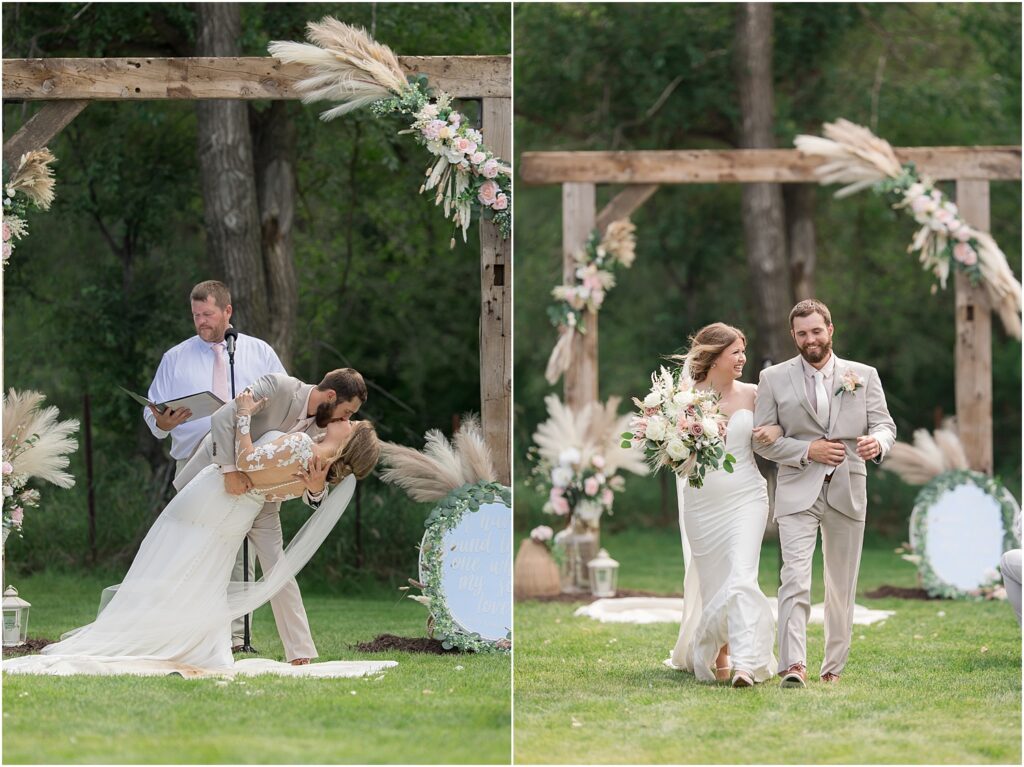 South Dakota Outdoor Wedding - ceremony kiss