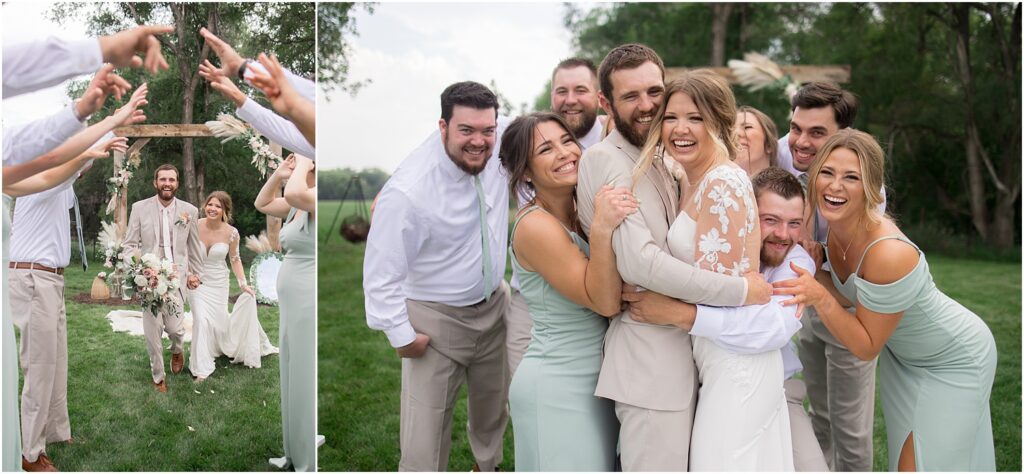 South Dakota Outdoor Wedding - bridal party fun photos