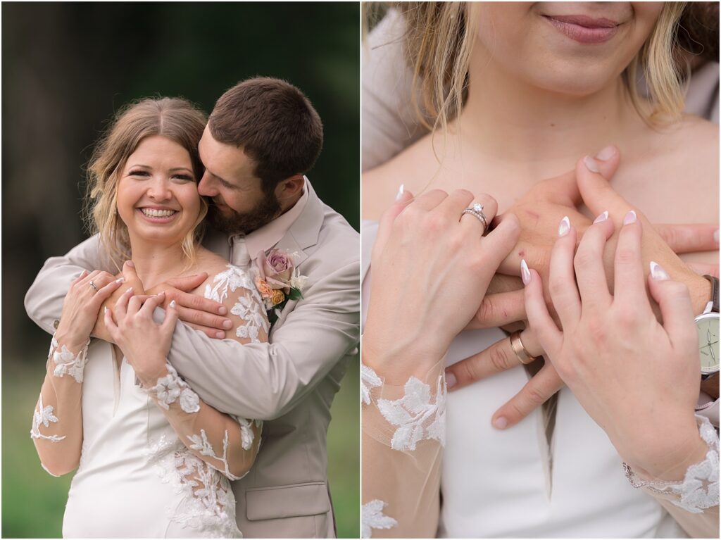 South Dakota Outdoor Wedding - bride and groom romantic poses
