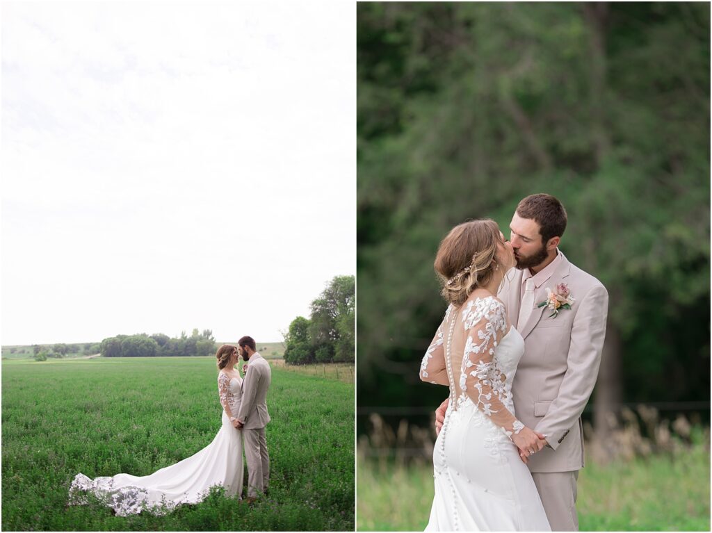 South Dakota Outdoor Wedding - bride and groom