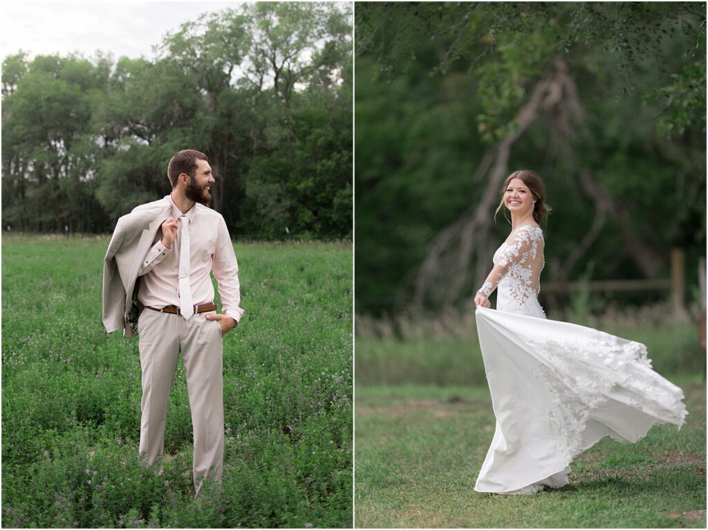 South Dakota Outdoor Wedding - bride and groom