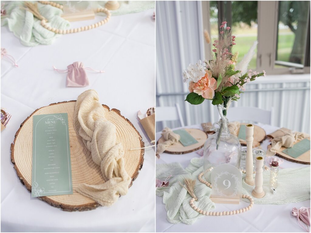 South Dakota Outdoor Wedding - Pink and green reception