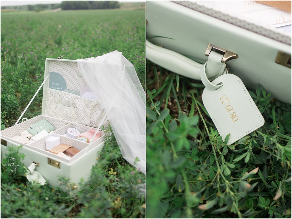 South Dakota Outdoor Wedding - wedding suitcase