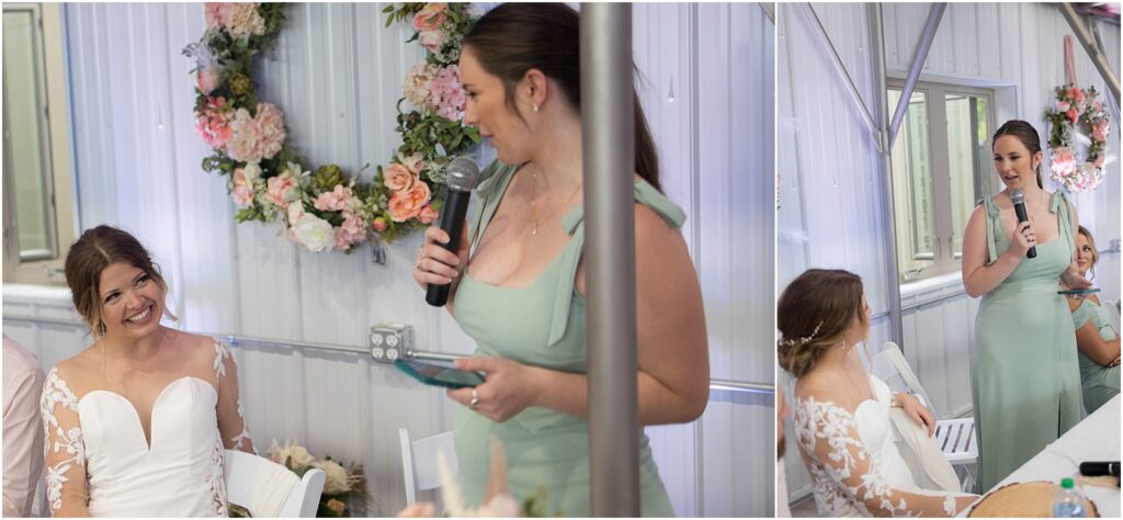 South Dakota Outdoor Wedding - maid of honor speech