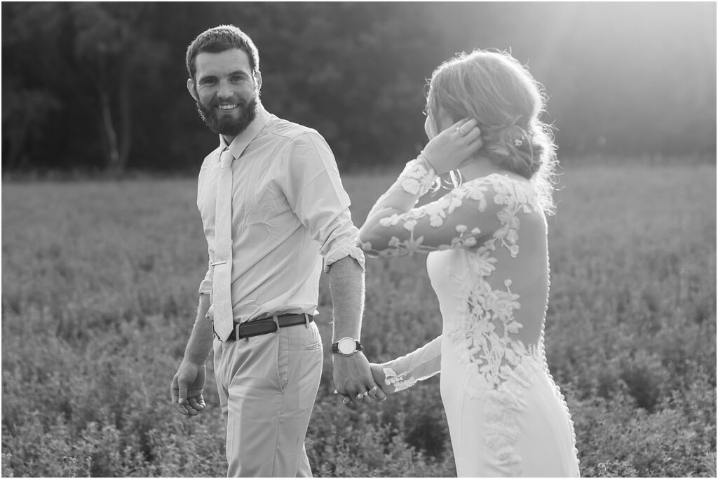 South Dakota Outdoor Wedding - bridal sunset photos