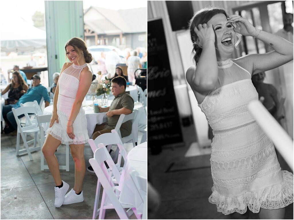 South Dakota Outdoor Wedding - bride second outfit reception