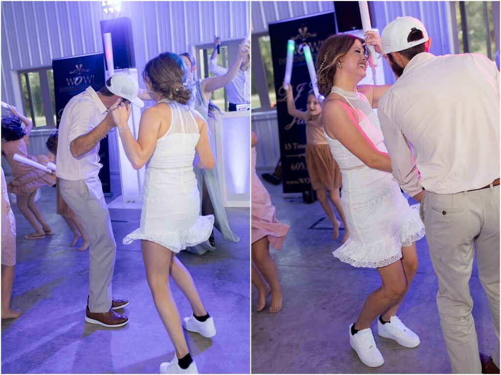 South Dakota Outdoor Wedding - bride dancing