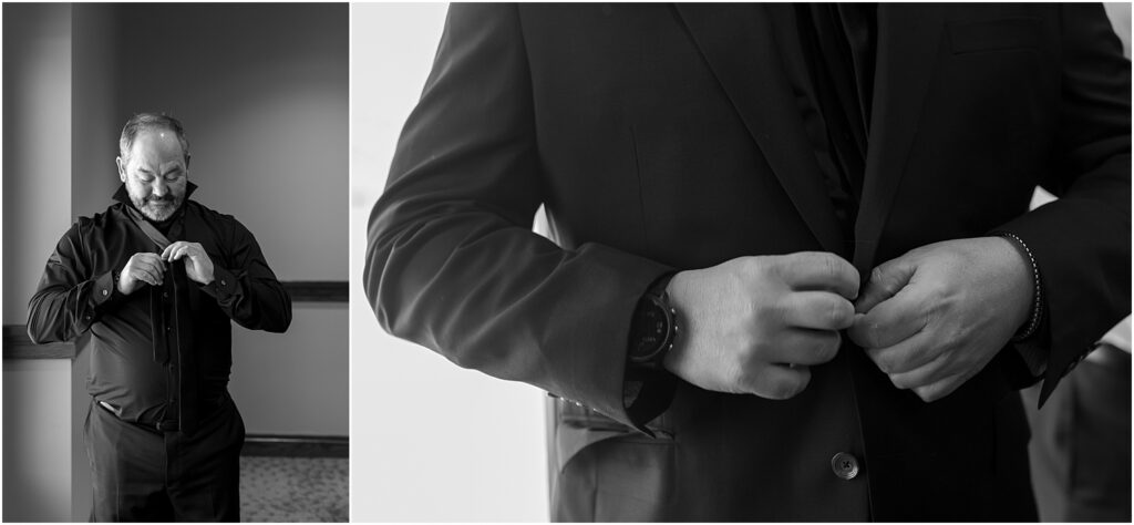 Sioux Falls Country Club Spring wedding - Groom getting ready