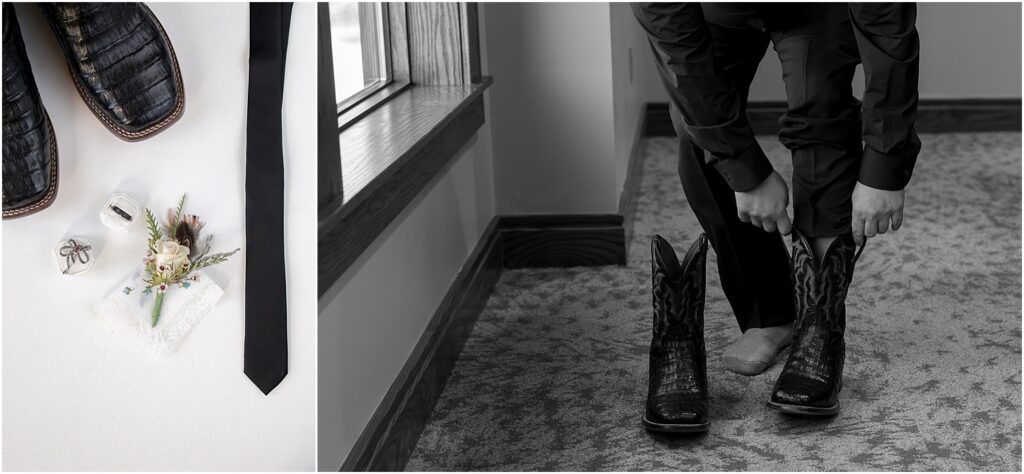 Sioux Falls Country Club Spring wedding - Groom getting ready