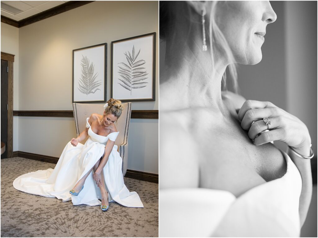 Sioux Falls Country Club Spring wedding - Bride getting ready