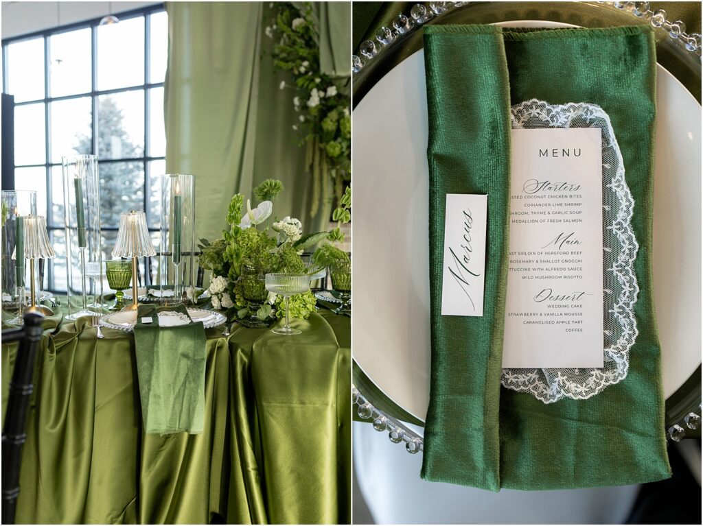 Green wedding details - Sioux Falls Wedding photographer - Sioux falls wedding venue