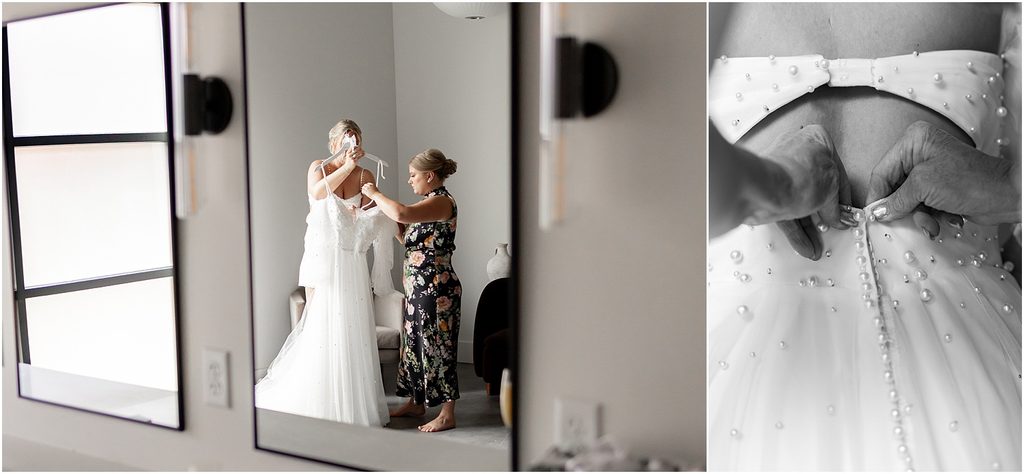 Bride getting ready at Monick Yards, Sioux Falls, SD. Luxury Wedding Photographer Sioux Falls, SD