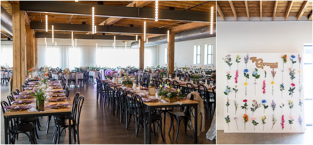 Wedding reception at Monick Yards wedding venue. Sioux Falls, SD