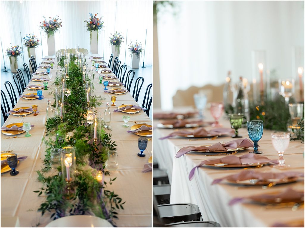 Wedding reception details at Monick Yards, SD