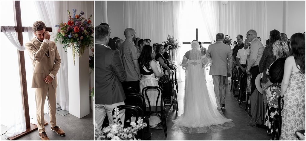 Wedding ceremony at Monick Yards wedding venue. Sioux Falls, SD