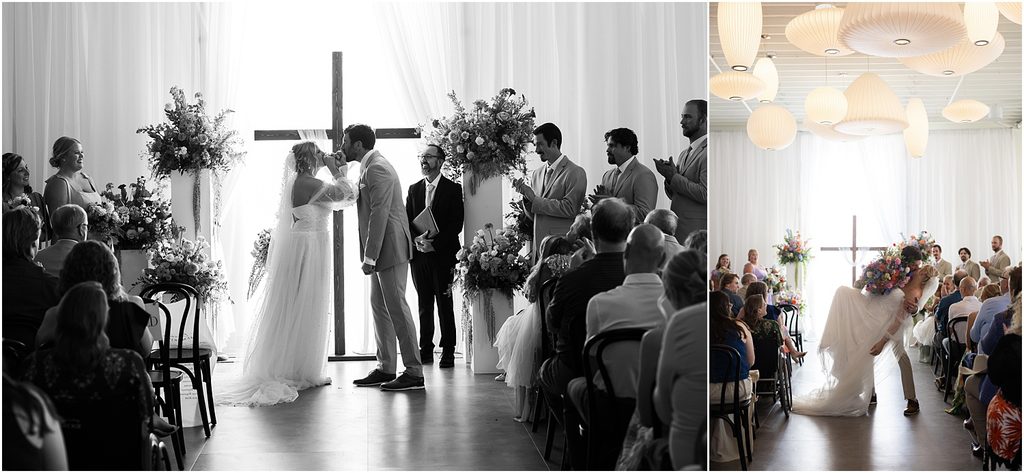 Wedding ceremony at Monick Yards wedding venue. Sioux Falls, SD