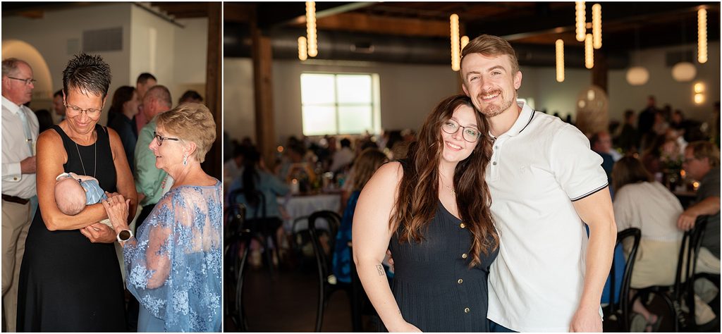 Guest enjoying cocktail hour at Monick Yards wedding venue in Sioux Falls, SD